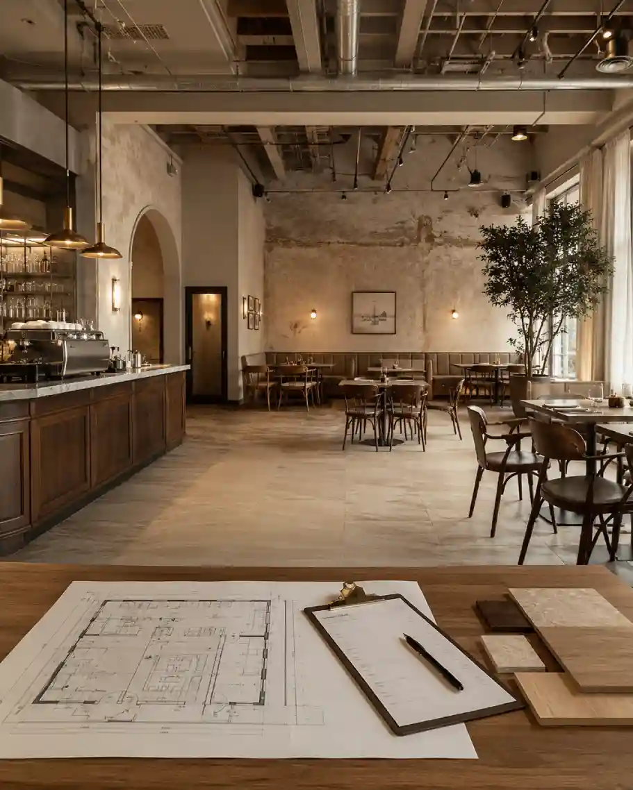 Помещение кафе перед комплексным ремонтом и переоборудованием